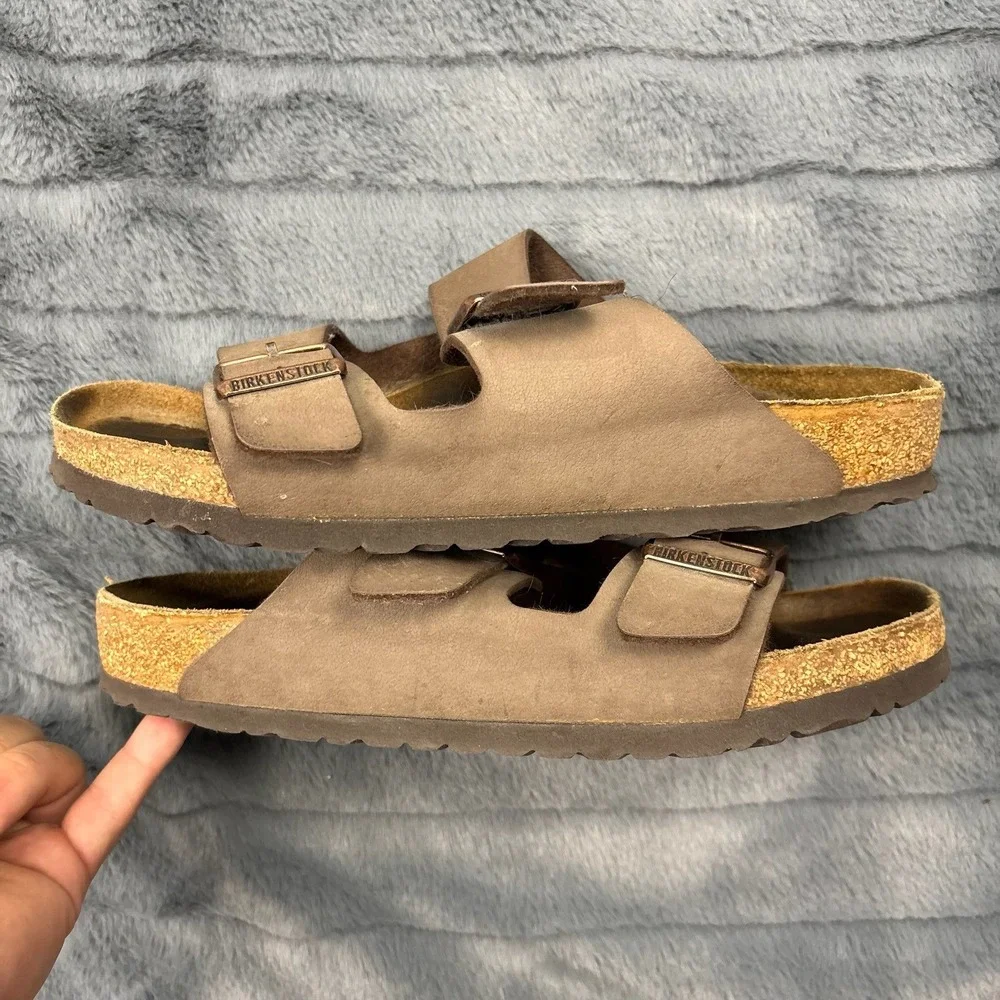 Birkenstock Arizona Tobacco Brown Oiled Leather Sandals EU 41 Mens 8